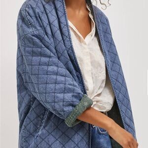 Anthropologie Bobbie Reversible Quilted Denim Jacket